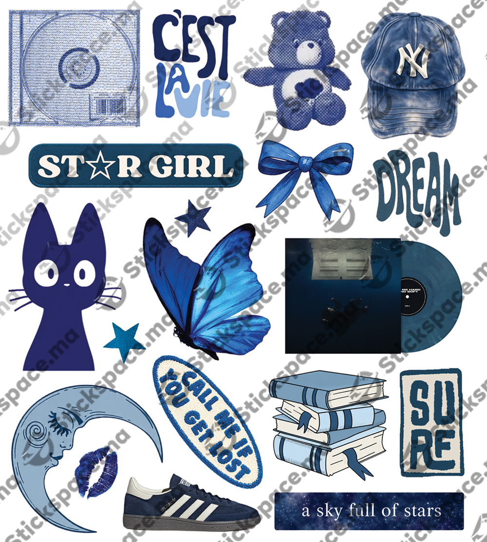 Blue Mood 3D Stickers