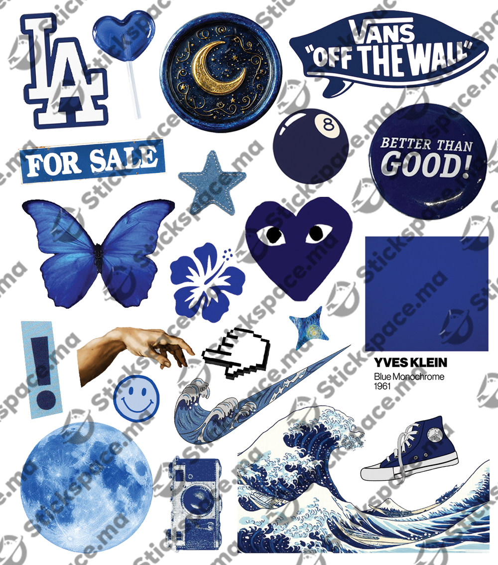 Blue Mood 3D Stickers