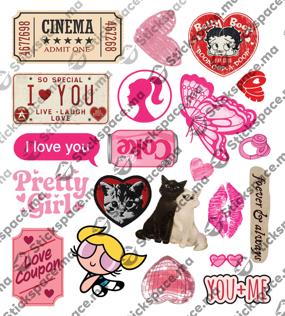 Pink Baddie 3D Stickers