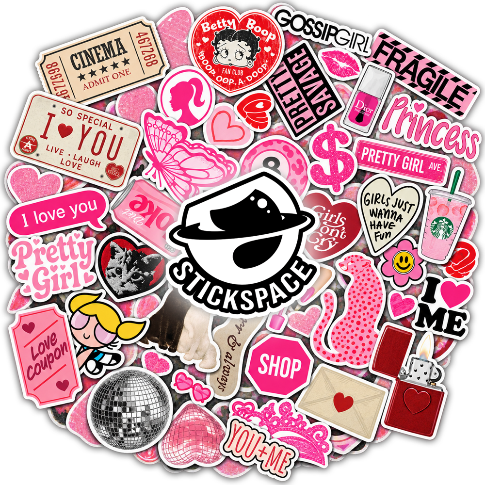 Pink Baddie 3D Stickers