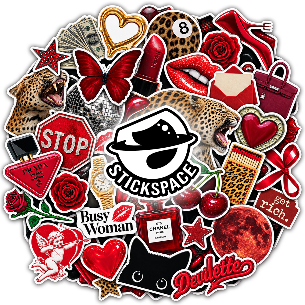 Red Diva 3D Stickers