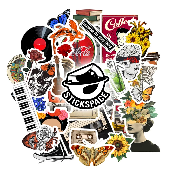 Vintage 3D Stickers