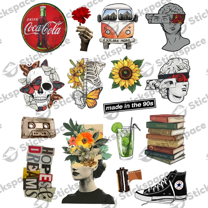 Vintage 3D Stickers