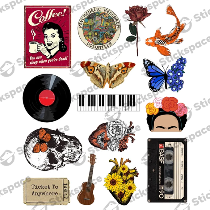 Vintage 3D Stickers
