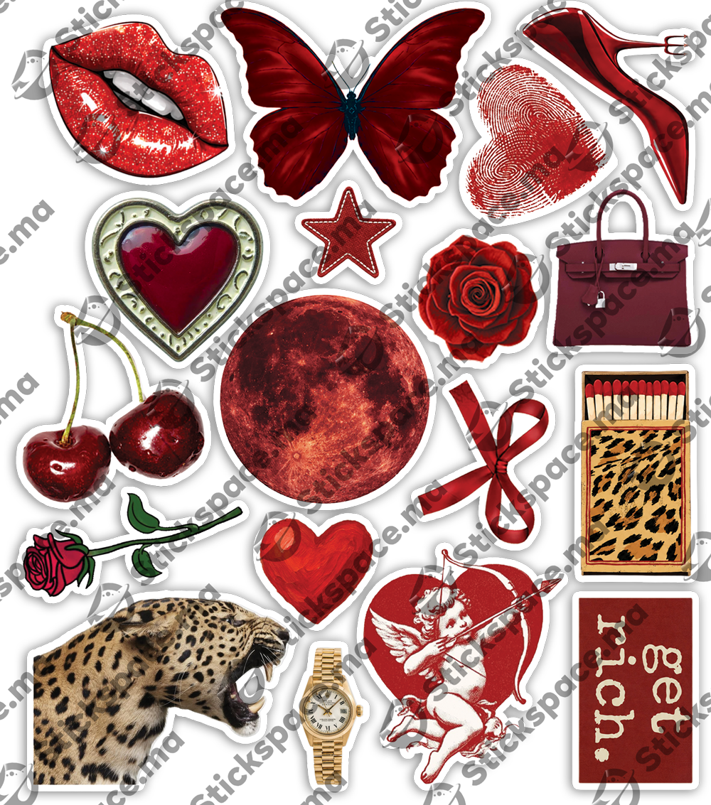 Red Diva 3D Stickers